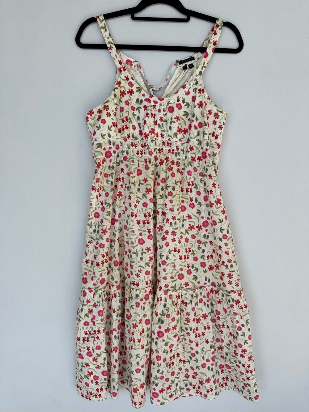 Theory 100% Cotton Cream Dress with Floral, Ivy and Berries